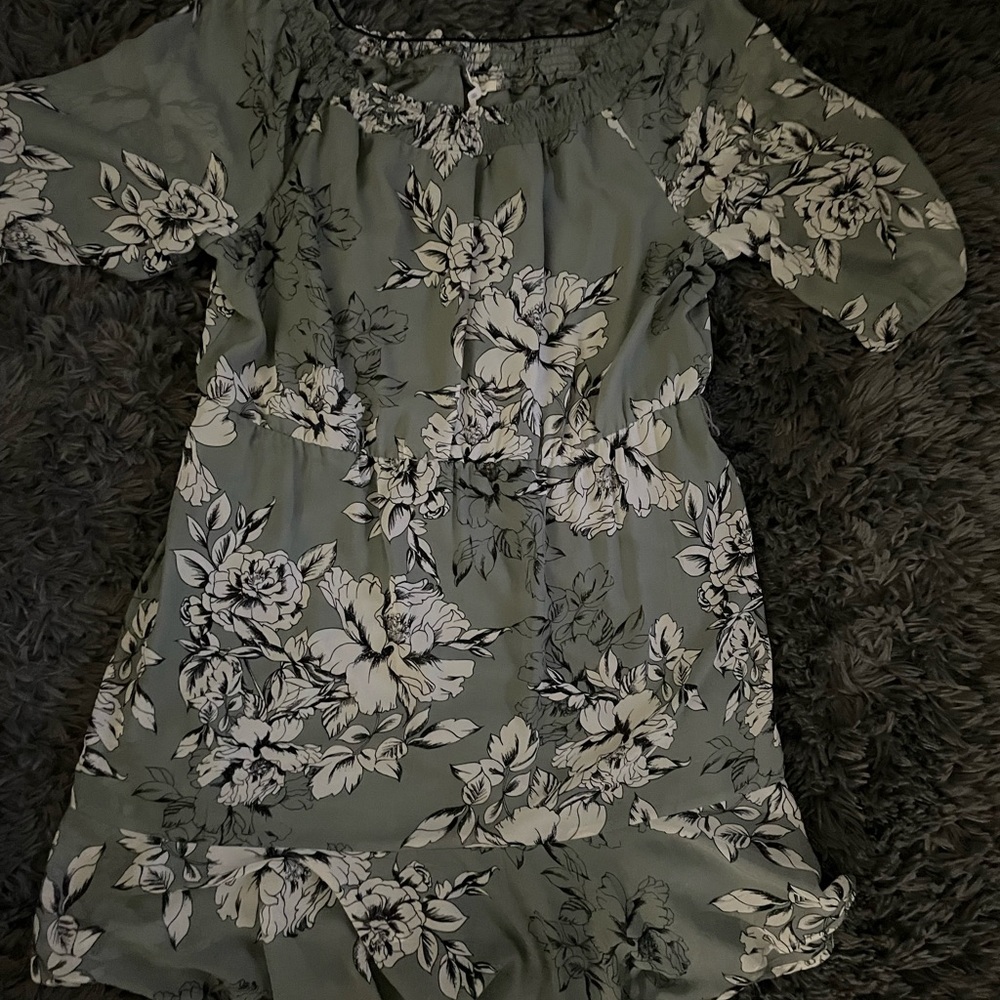 Maurices mint green floral print dress